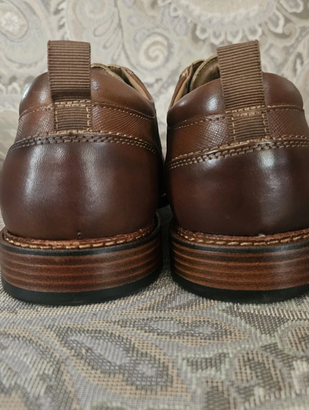 STEVE MADDEN Evan Men’s Cognac Brown Genuine Leather Derby Shoes